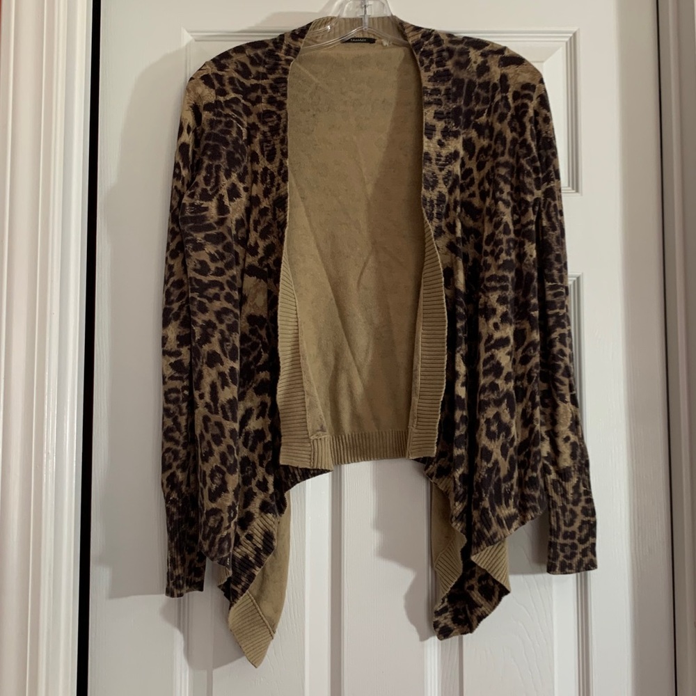 Tahari Cheetah Pattern Cardigan